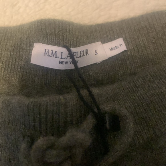 MM LaFleur Keely Joggers 100% Cashmere Sz S NEW NWT Olive Green Quiet Luxury - Picture 5 of 6